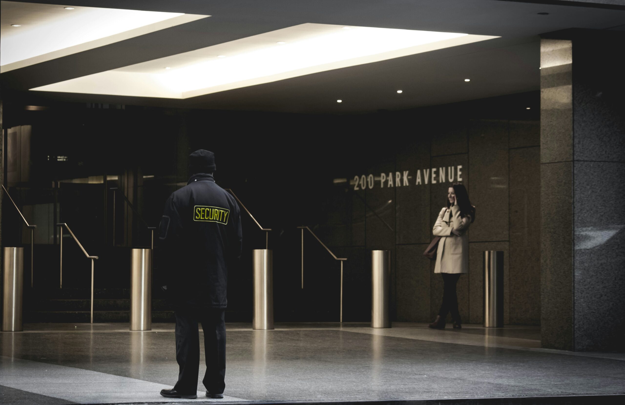 Security guard standing in building